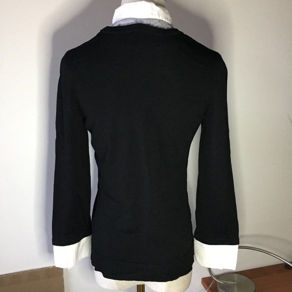 RW&CO Women's Black Top with detachable Collar - Picture 3 of 12